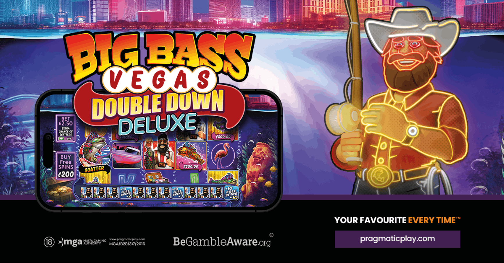 Big Bass Vegas — Hero-Banner auf Slotuna Casino