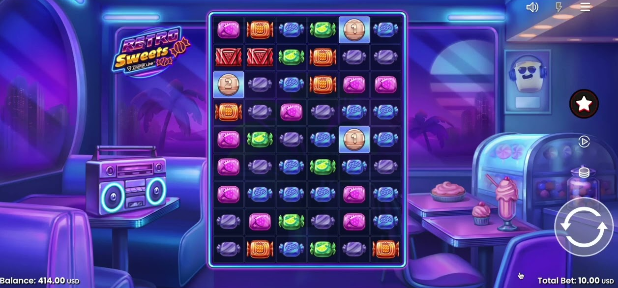 Retro Sweets — Hero-Banner auf Slotuna Casino